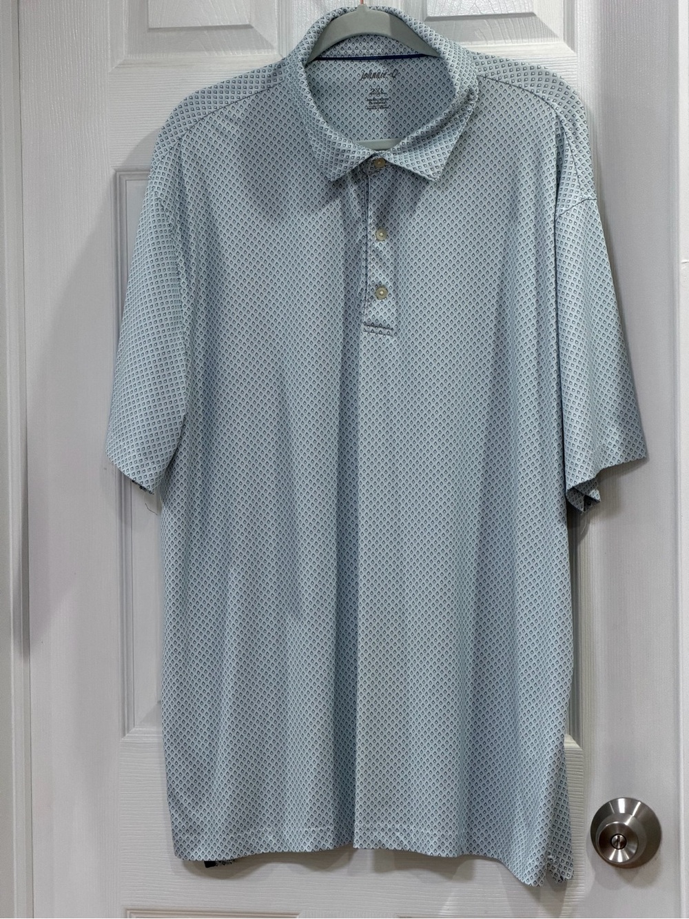 johnnie-O Light Blue Micro-Pattern Polo